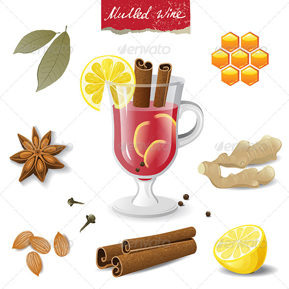 Mulled Wine Icons - Food Objects