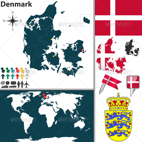 Map of Denmark - Travel Conceptual