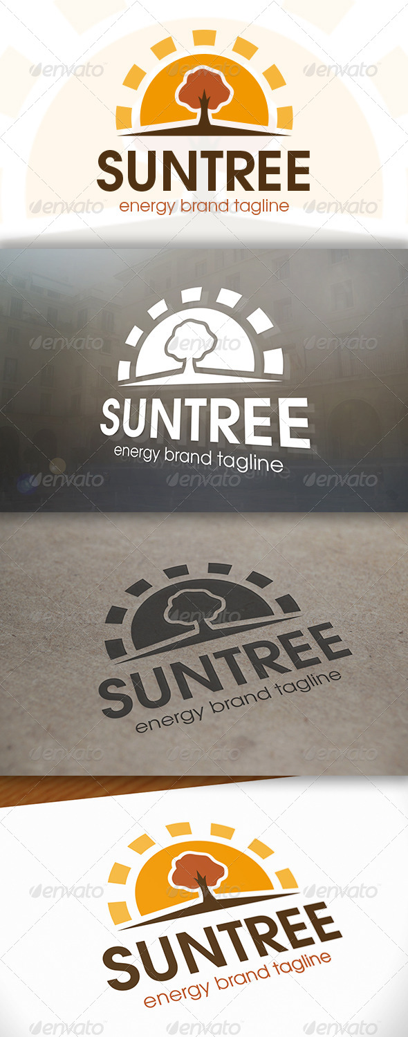 Sun Tree Logo - Nature Logo Templates