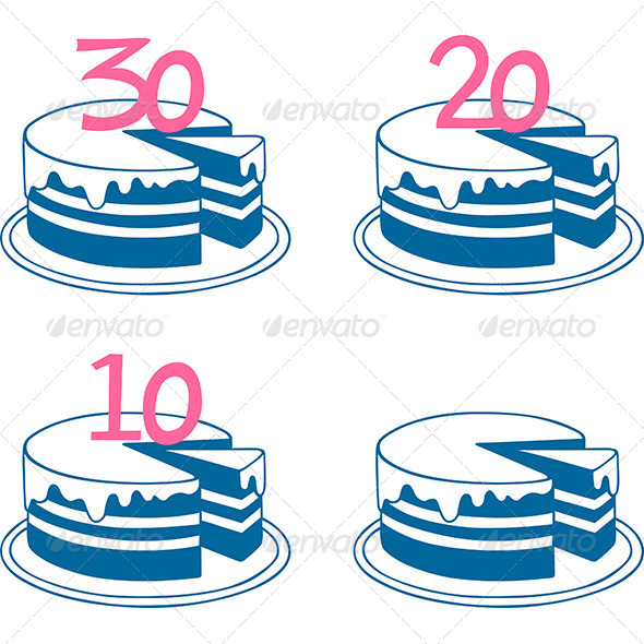 Birthday Cakes - Food Objects