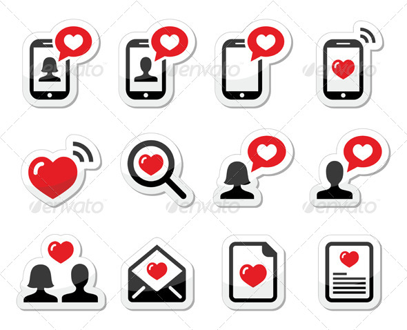 Couples Valentine's Day Icons Set - Valentines Seasons/Holidays