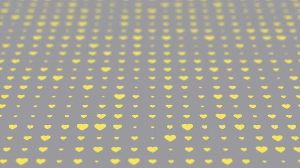 Color of the Year 2021 Illuminating heart that change their size on Ultimate gray background. alt