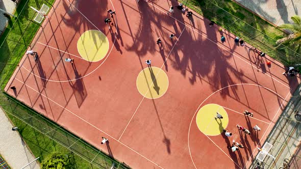 Basketball court Aerial View 4 K Alanya Turkey alt
