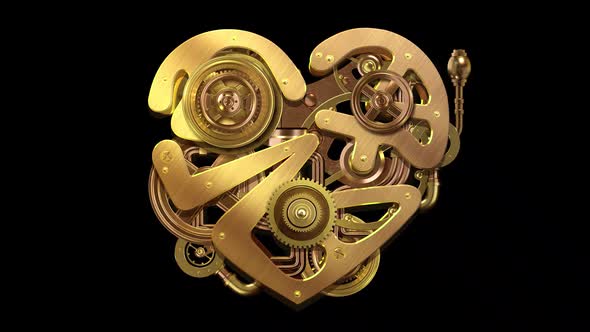 Steampunk mechanism in the form of a heart
