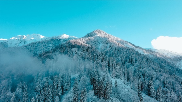 Flying Over the Mountains in the Winter - 2