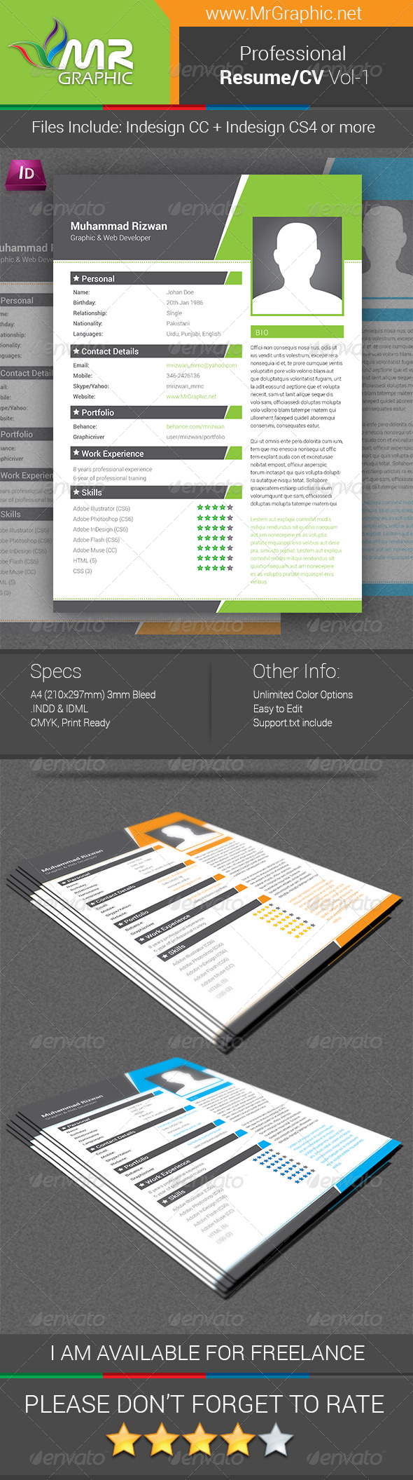 Professional Resume/CV Vol-01 - Resumes Stationery