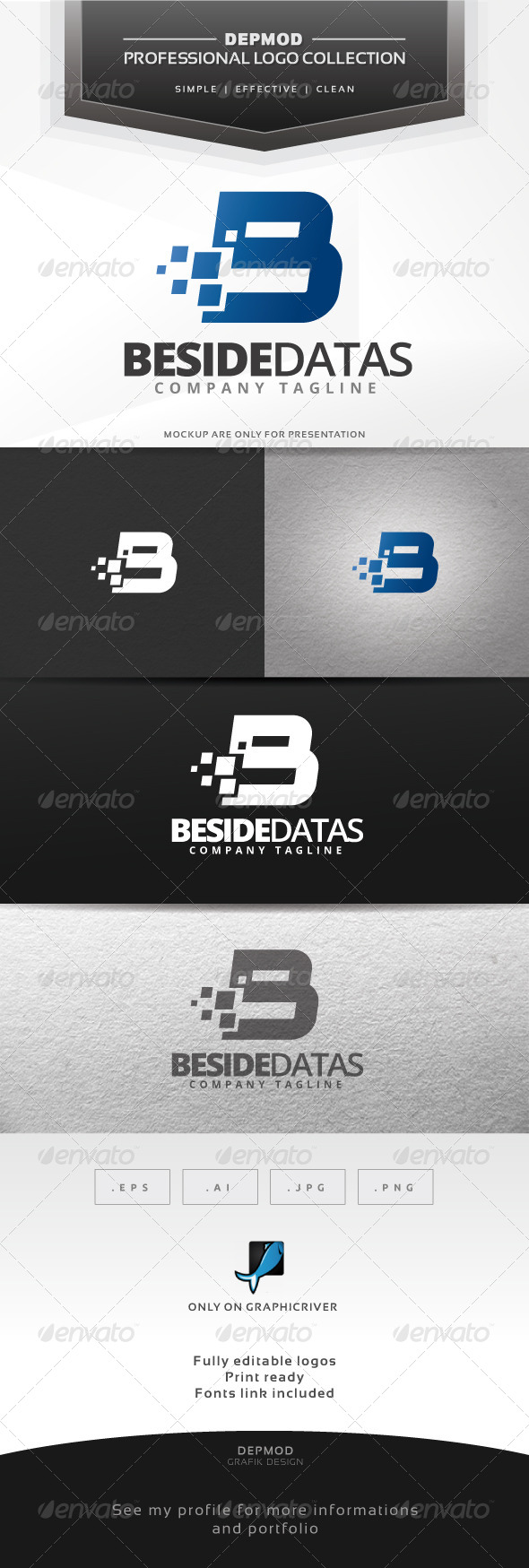 Beside Datas Logo - Letters Logo Templates