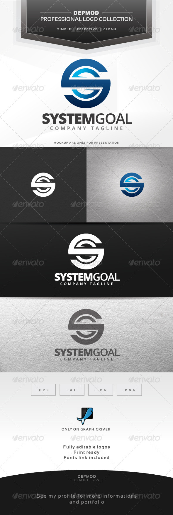 System Goal Logo - Letters Logo Templates