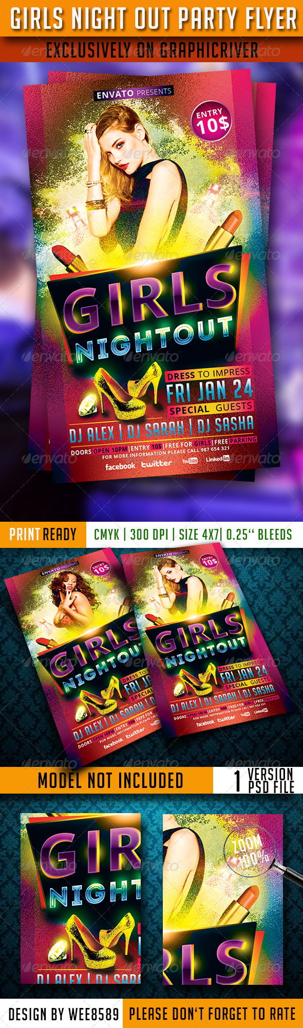 Girls Night Out Party Flyer Template - Clubs & Parties Events