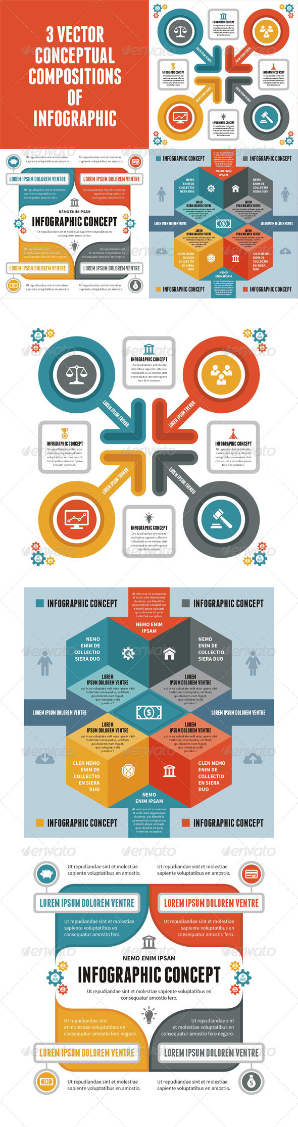 3 Infographic Concept for Presentation - Infographics