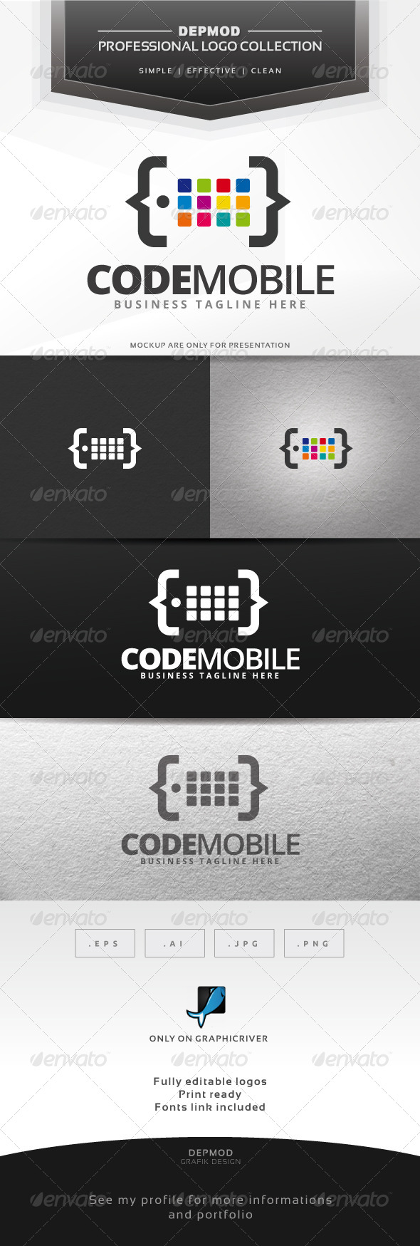 Code Mobile Logo - Symbols Logo Templates