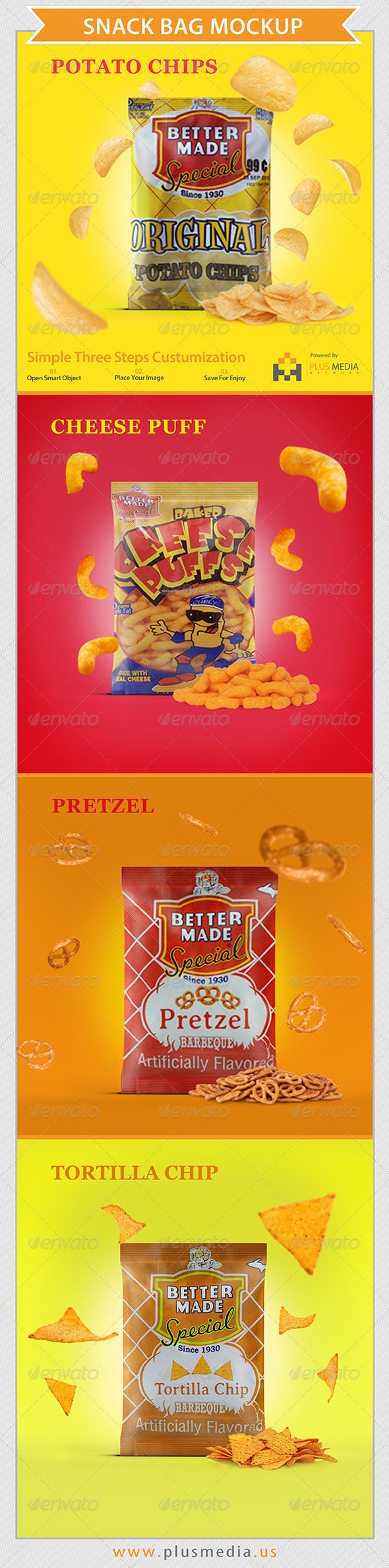 Snack Bag Mockup - Food and Drink Packaging