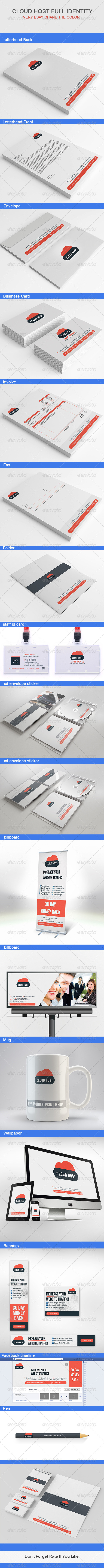 Cloud Host Full Identity - Stationery Print Templates