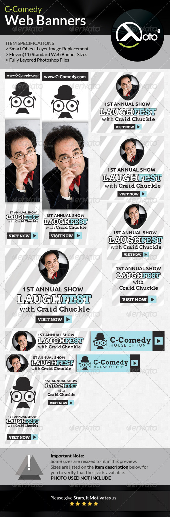 Comedy Bar Shows Web Banners - Banners & Ads Web Elements