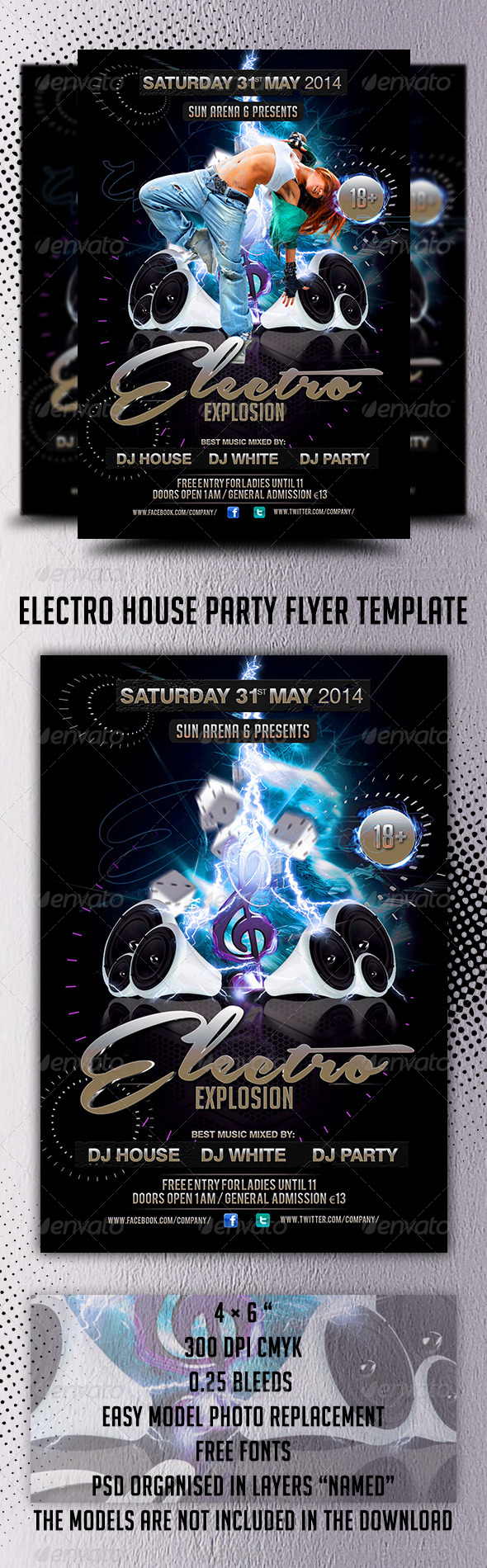 Electro House Party Flyer Template - Events Flyers