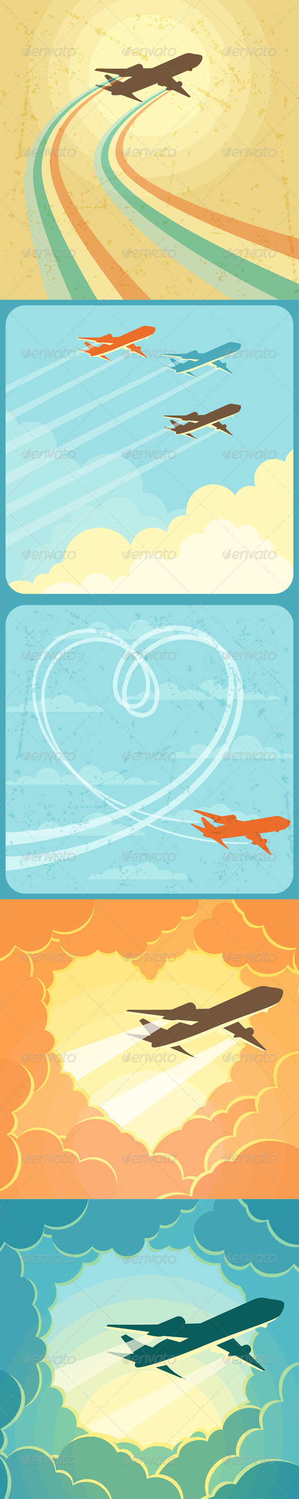 Airplanes Flying in the Sky - Travel Conceptual