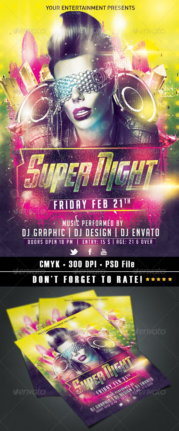Super Night Flyer - Clubs & Parties Events