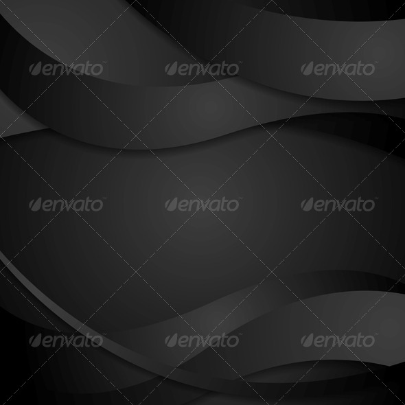 Abstract Black Waves Background - Backgrounds Decorative