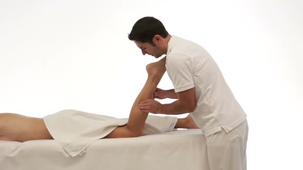 Leg Massage on White