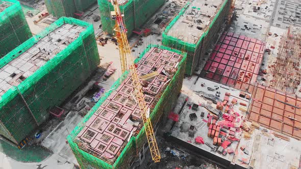 Aerial View of the Building Under Construction in China
