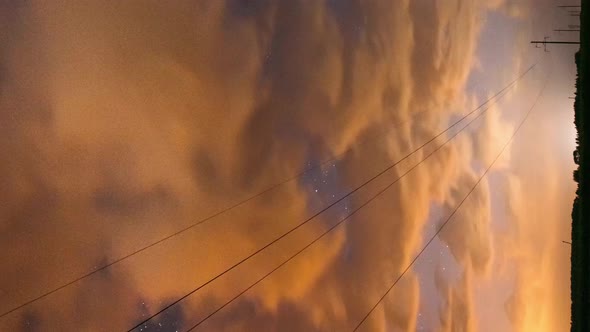 Vertical Shot Vertical Sunset Sky Transition To Dark Night Starry Sky With Glowing Stars And alt