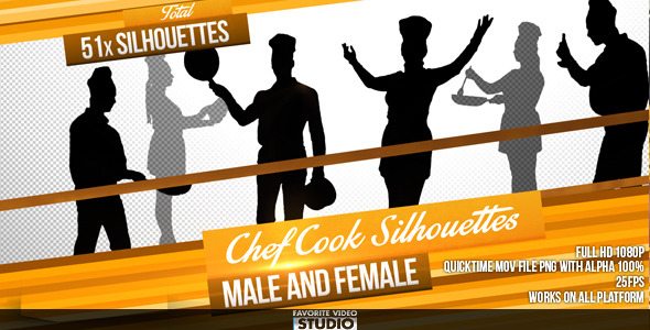 Chef Cook Silhouettes 51 