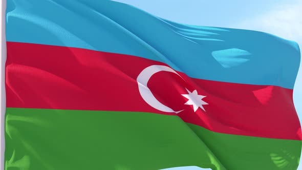 Azerbaijan Flag Looping Background