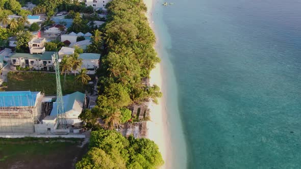 Ukulhas Maldive Island Sunset Aerial View