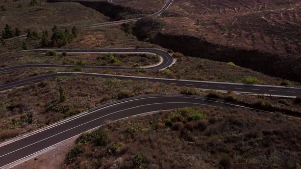 Drone view: road of Arona in Tenerife alt