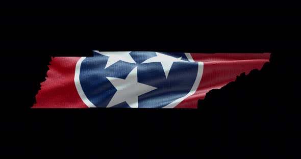 Tennessee state flag waving animation background alt
