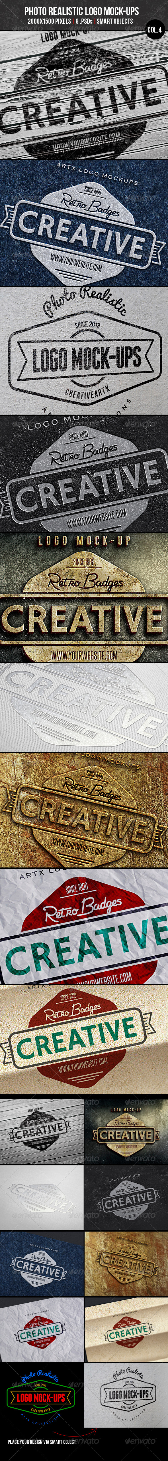 Photorealistic Logo Mock-Ups Col.4 - Product Mock-Ups Graphics
