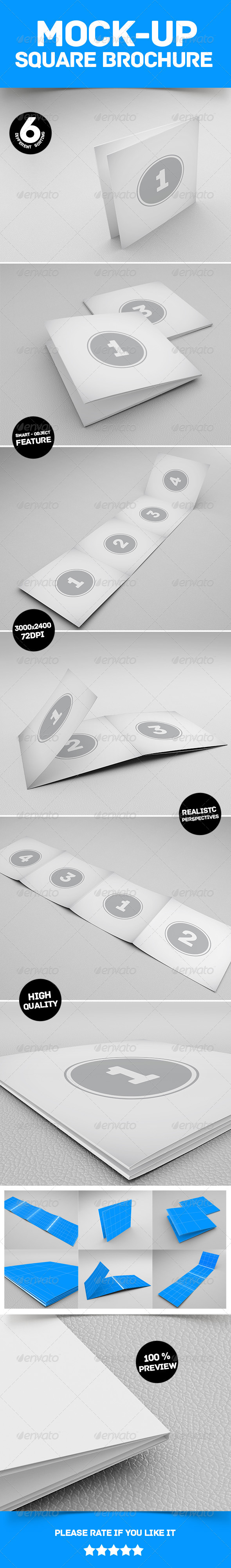 Mockup Square Brochure - Product Mock-Ups Graphics