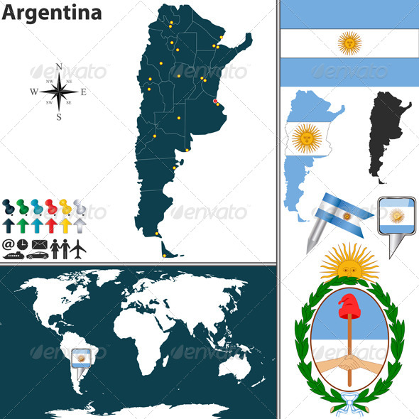 Map of Argentina - Travel Conceptual