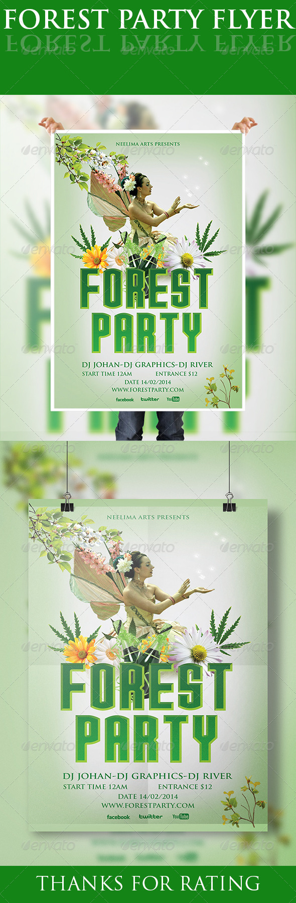 Forest Party Flyer - Clubs & Parties Events