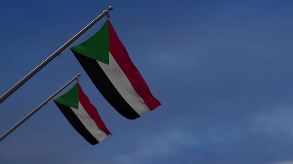 Sudan Flags In The Blue Sky -2K