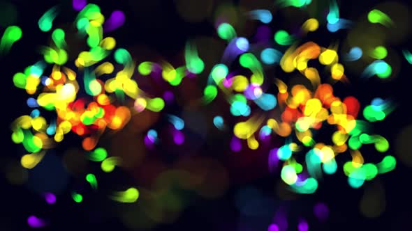 Defocused Colorful particles loopable bokeh background