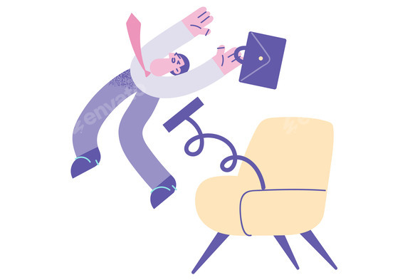 Male Employee Pushed From Chair in Company
