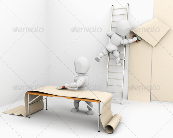 White Characters Wallpapering