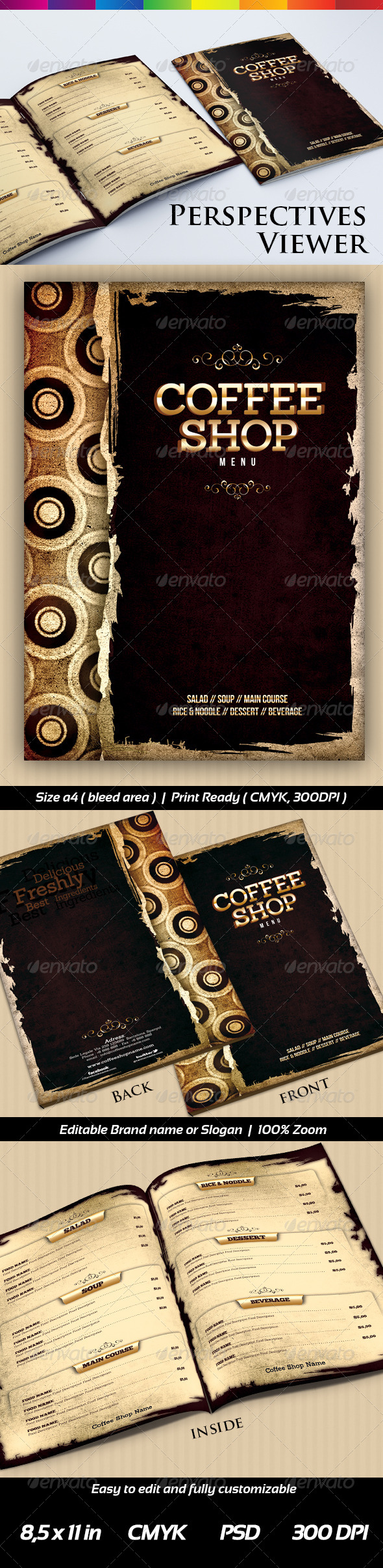 Coffee Shop Menu Templates - Food Menus Print Templates