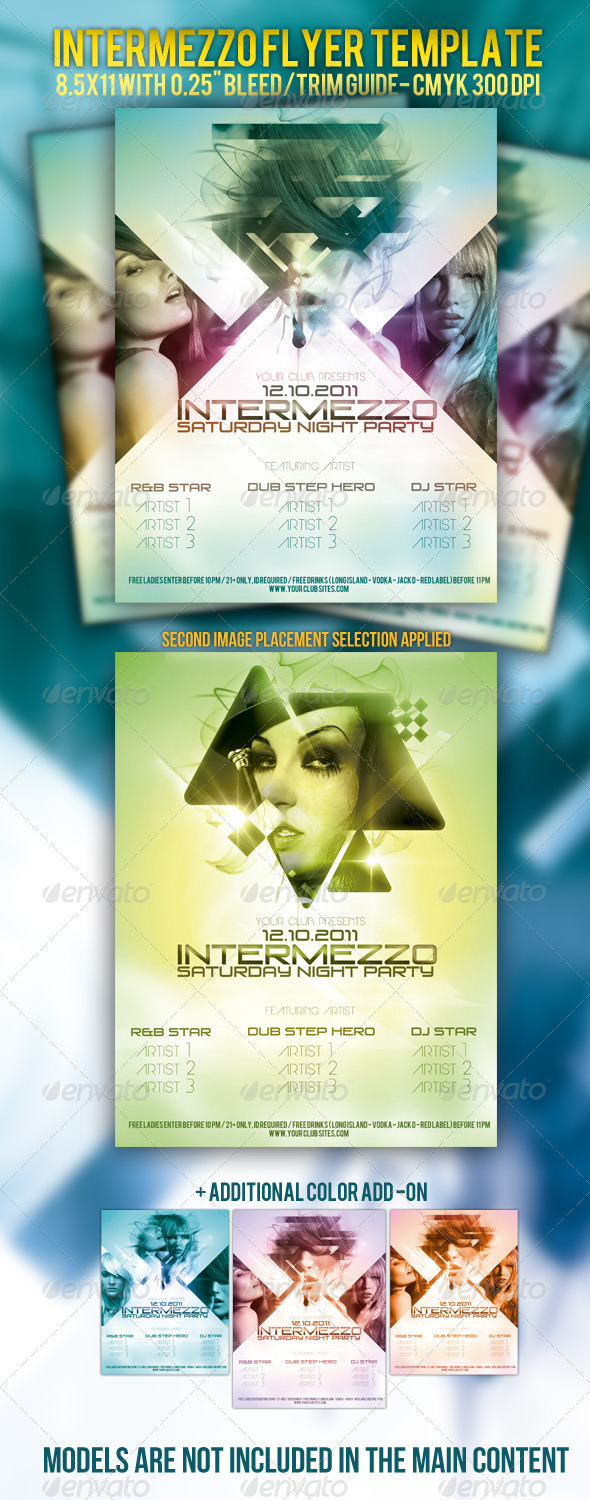 Intermezzo Party Flyer Template - Clubs & Parties Events