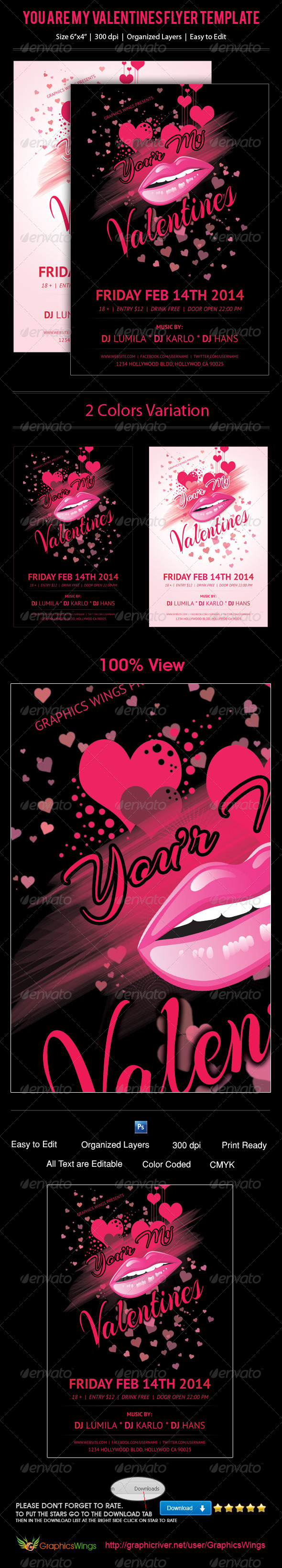 You Are My Valentines Flyer Template - Events Flyers