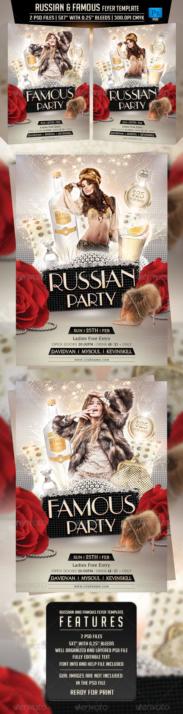 Russian and Famous Flyer Template - Clubs & Parties Events