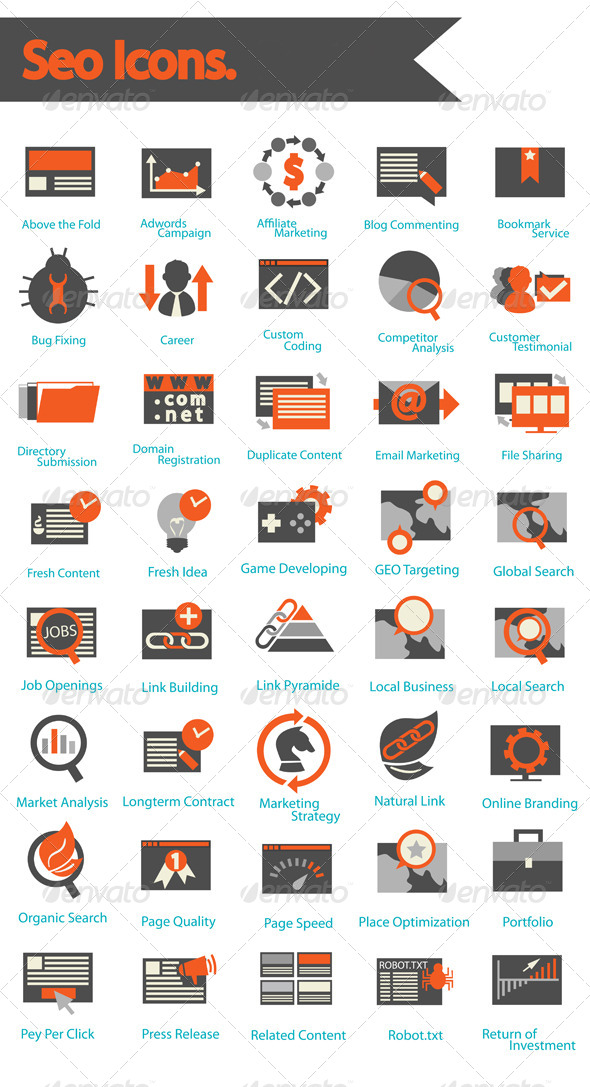 SEO Icons Set - Business Icons