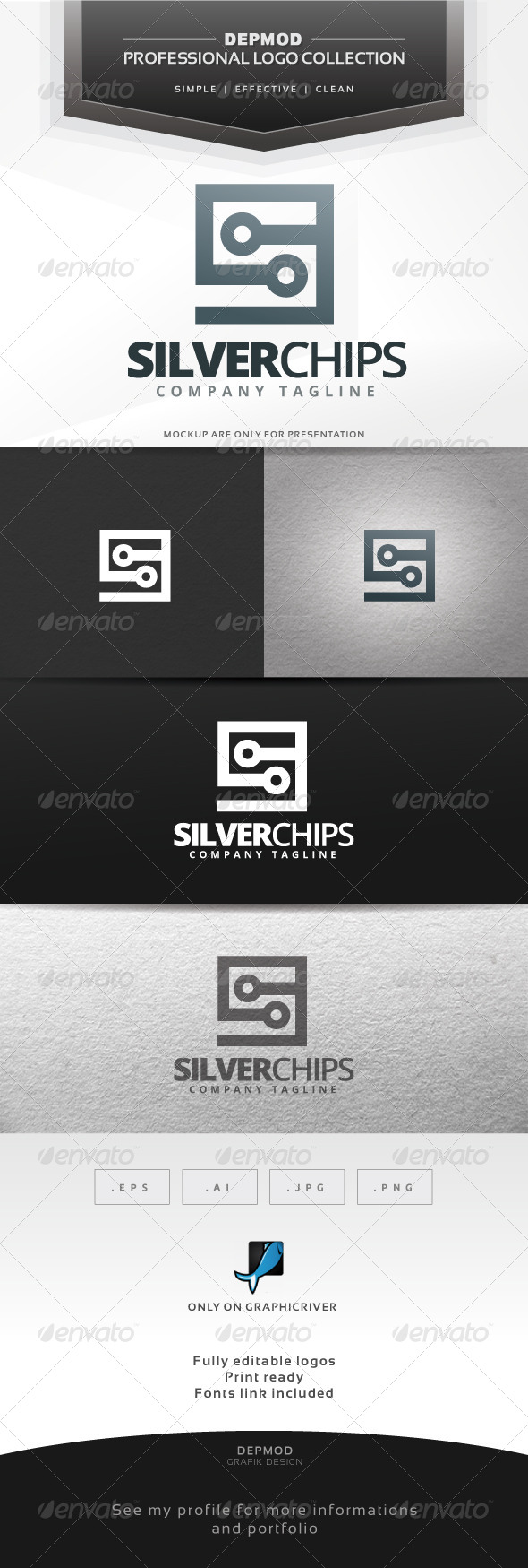 Silver Chip Logo - Letters Logo Templates