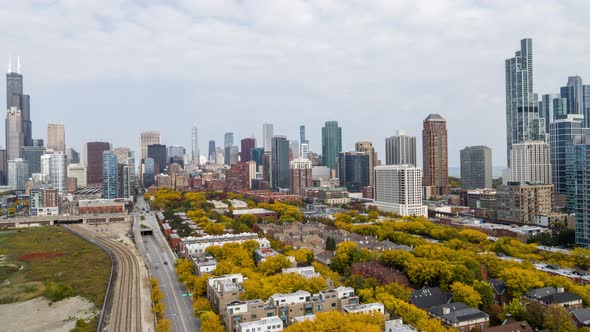 Chicago - Flyover South Loop in Autumn alt