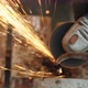 Foreman in Protective Gloves Using Grinder Cutting Metal Tube - VideoHive Item for Sale