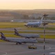 Driving planes in Sheremetyevo Airport at sunset, Moscow - VideoHive Item for Sale