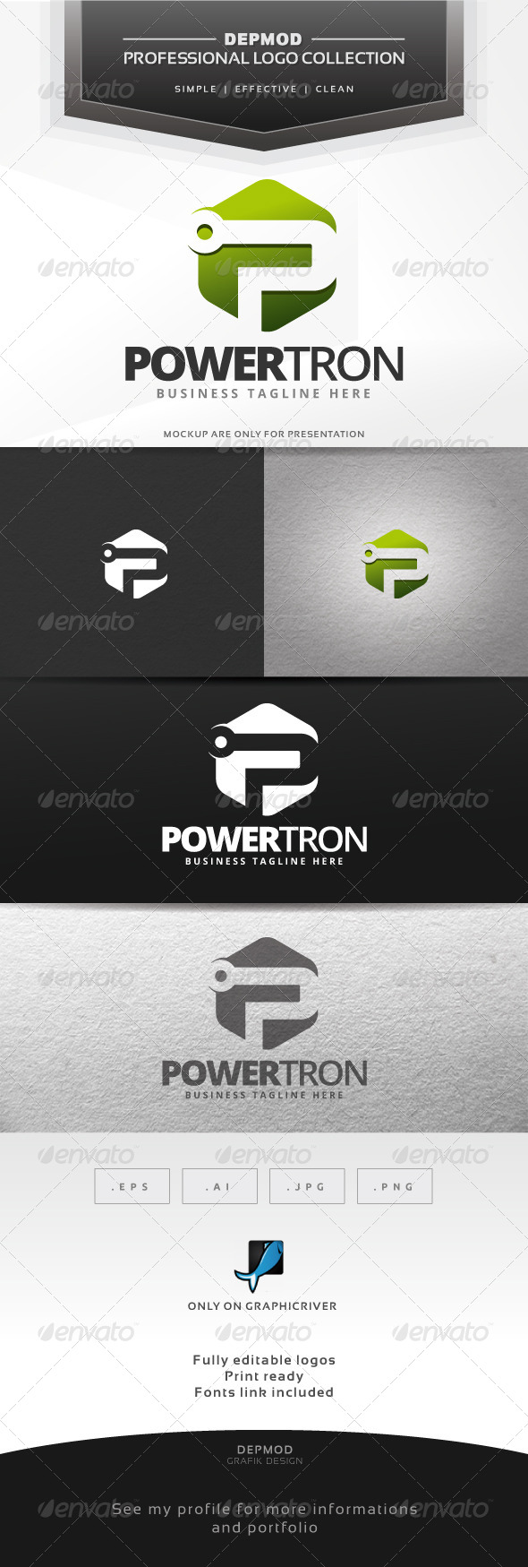 Powertron Logo - Letters Logo Templates