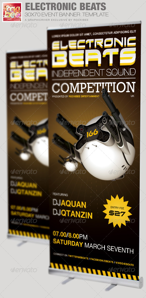 Electronic Beats Banner Signage Template - Signage Print Templates