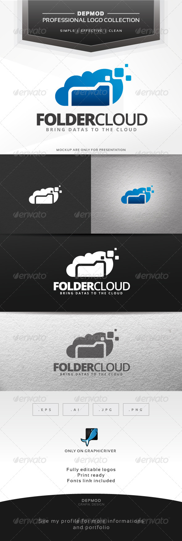 Folder Cloud Logo - Symbols Logo Templates
